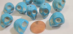 Medium bold size Blue Howlite turquoise skull beads 14 mm x 18 mm - 10 beads - GM412B