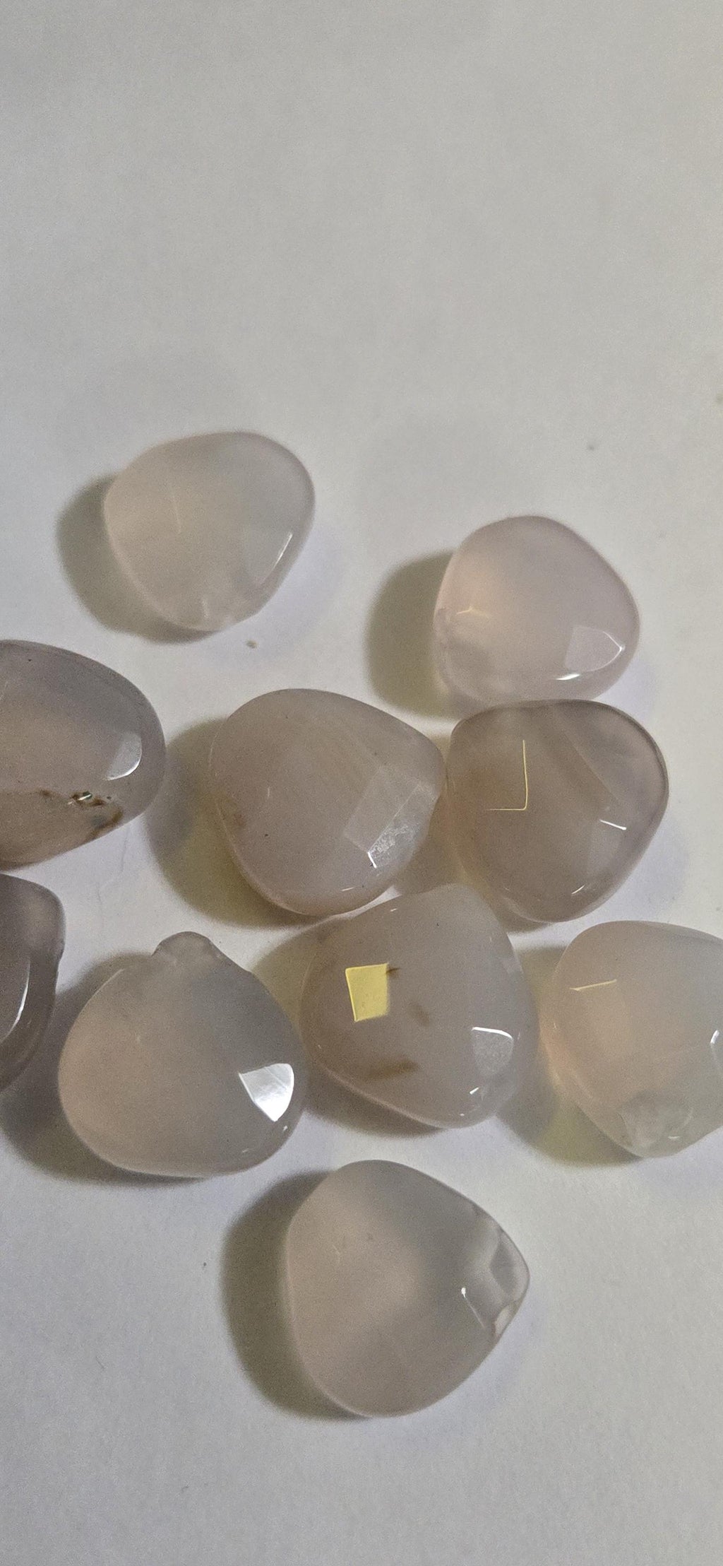 4 beads - Pink Chalcedony quartz faceted drop briolette beads - gemstone beads - nepalbeadshop - GM167