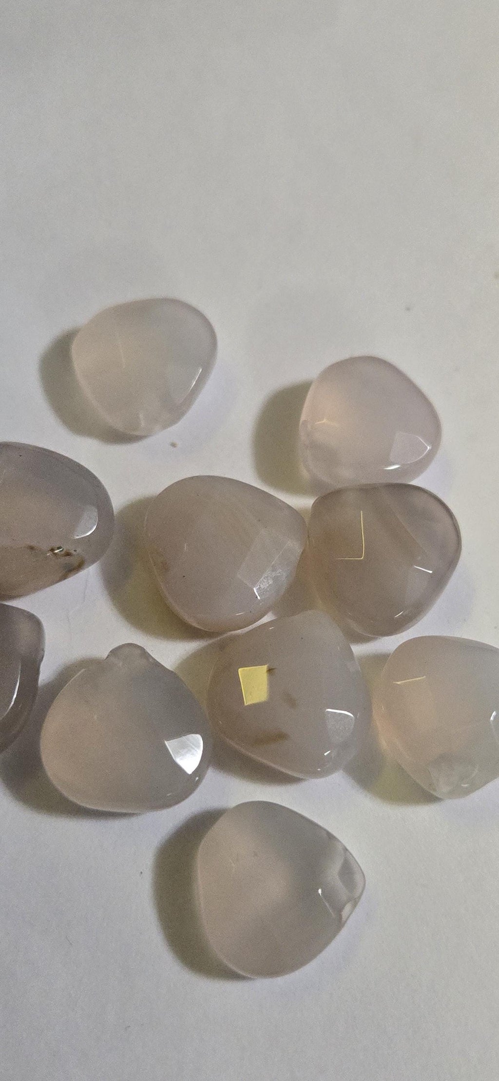 4 beads - Pink Chalcedony quartz faceted drop briolette beads - gemstone beads - nepalbeadshop - GM167