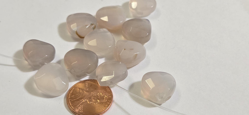 4 beads - Pink Chalcedony quartz faceted drop briolette beads - gemstone beads - nepalbeadshop - GM167