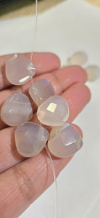 4 beads - Pink Chalcedony quartz faceted drop briolette beads - gemstone beads - nepalbeadshop - GM167