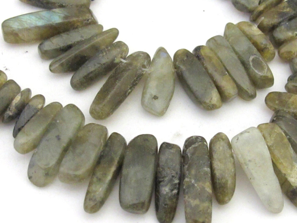1 Full strand - Natural Labradorite stick beads Full Strand 15 inches - GM365