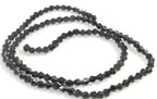 1 Full strand - 16 inches Faceted bicone AB black glass crystal beads 4 mm size - AB030