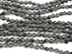1 Full strand - 16 inches Faceted bicone AB black glass crystal beads 4 mm size - AB030