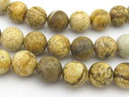 10 BEADS - Earthy coffee tone picture Jasper round gemstone beads 10 mm - GM360