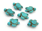 10 Beads-Howlite turquoise Carved Turtle charm beads - GM366