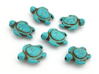 10 Beads-Howlite turquoise Carved Turtle charm beads - GM366