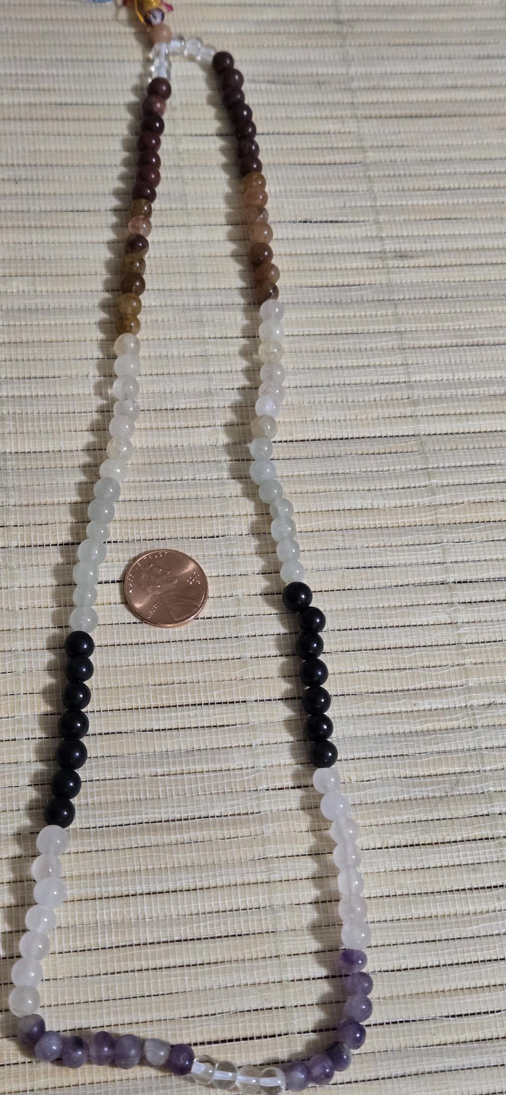 108 beads - chakra mala beads agate quartz amethyst mix gemstone beads mala making supplies - 6 mm from Nepal - ML085K