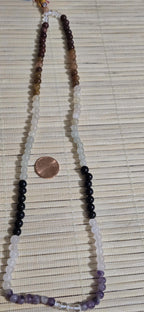 108 beads - chakra mala beads agate quartz amethyst mix gemstone beads mala making supplies - 6 mm from Nepal - ML085K