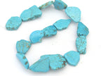 1 strand - 16 inches strand - Blue turquoise color magnesite freeform slab beads full strand - GM367
