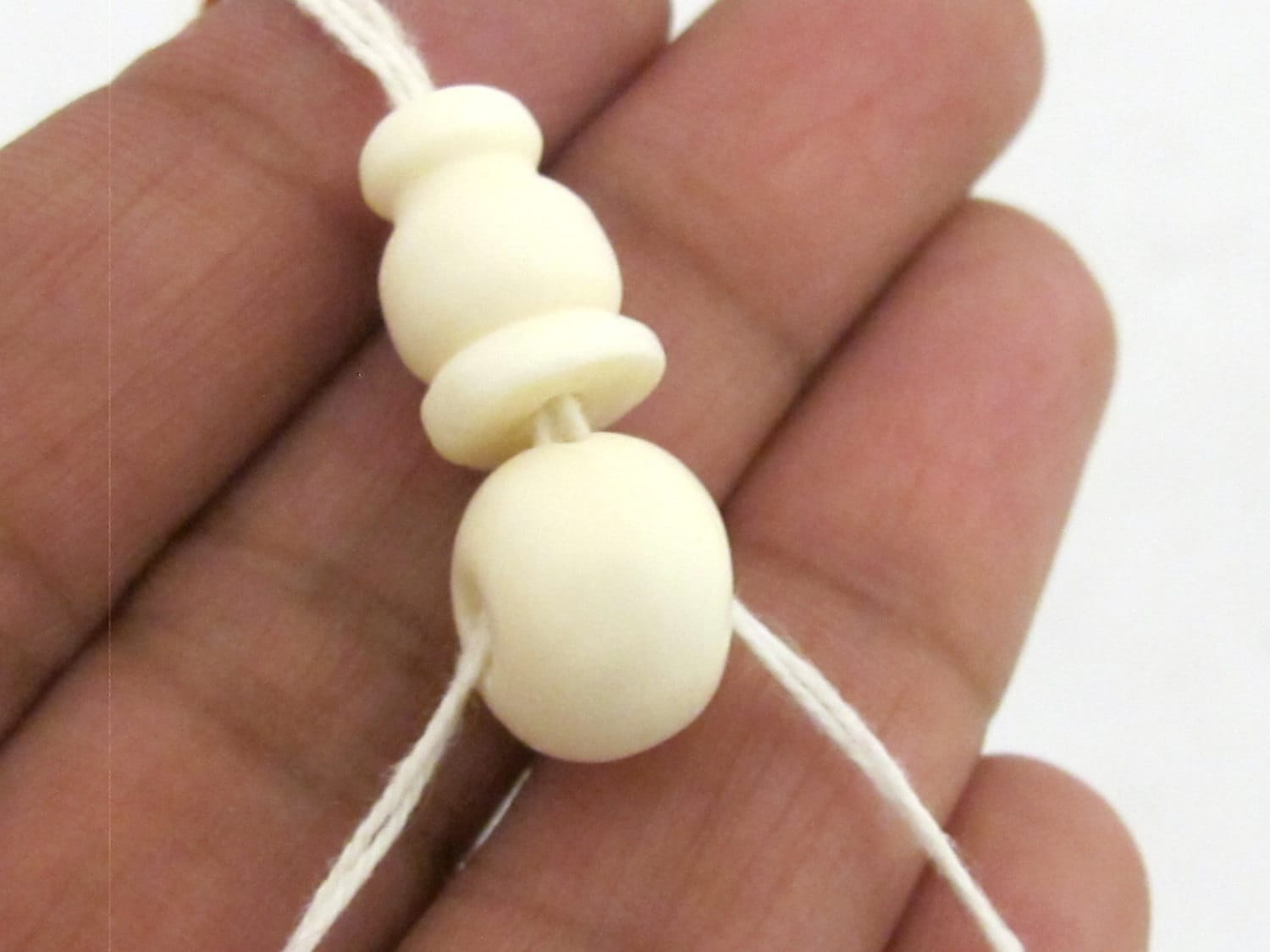 1 set - 3 hole guru Bone bead and column bead - NB133B