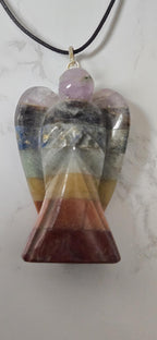 1 pendant - Seven Chakra Angel Pendant | Gemstone Angel Charm | Amethyst Lapis Aventurine gemstone angel | Spiritual Jewelry PM224B