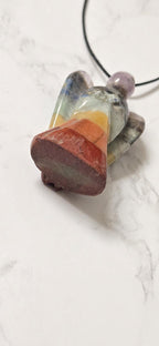 1 pendant - Seven Chakra Angel Pendant | Gemstone Angel Charm | Amethyst Lapis Aventurine gemstone angel | Spiritual Jewelry PM224B