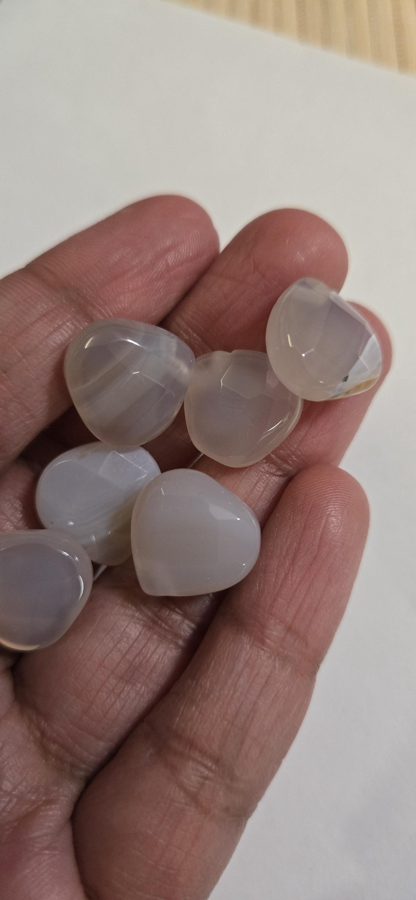 4 beads - Pink Chalcedony quartz faceted drop briolette beads - gemstone beads - nepalbeadshop - GM167