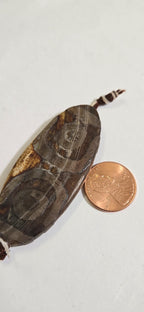 Large size etched agate bead - Tibetan agate bead - GM174