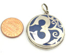 Tibetan round shape sanskrit OM mantra floral design pendant - Tibetan pendant supplies - Nepalbeadshop - PM475B