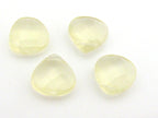 2 Beads - Faceted yellow citrine gemstone briolletes beads - GM370
