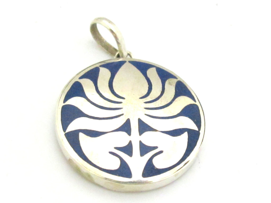 Tibetan silver Lotus flower symbol pendant - PM360C