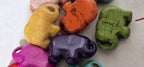 6 BEADS - Mix colors howlite elephant shape beads 34 mm x 25mm - GM316G