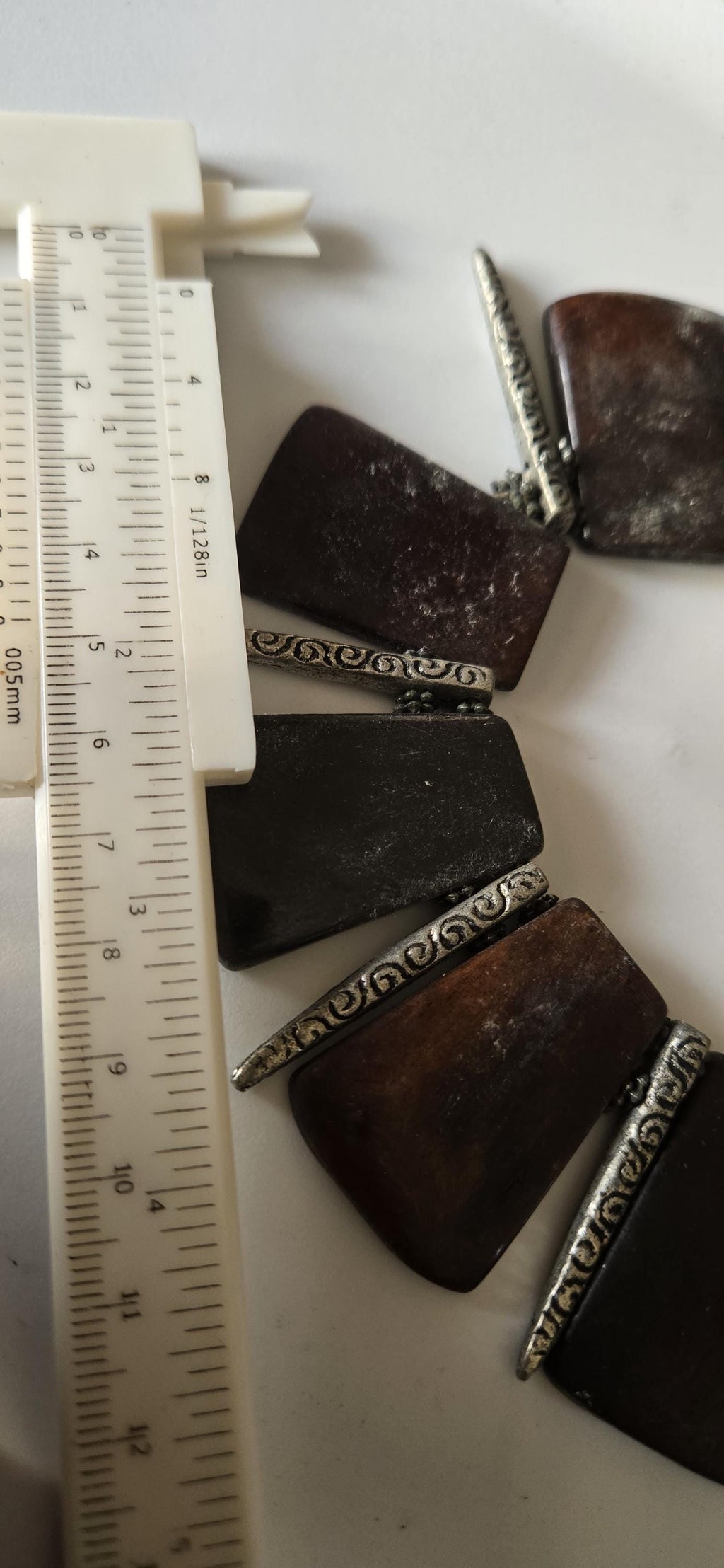 Beads set - Tribal design brown color recycled cattle bone beads and metal alloy beads pendant making kit necklace making supplies - MG020H
