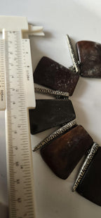 Beads set - Tribal design brown color recycled cattle bone beads and metal alloy beads pendant making kit necklace making supplies - MG020H