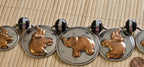 Ethnic copper color and silver color elephant disc beads necklace making supplies - MG0020K