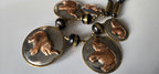 Ethnic Brass copper and silver color elephant disc beads necklace making supplies kit - MG0020L