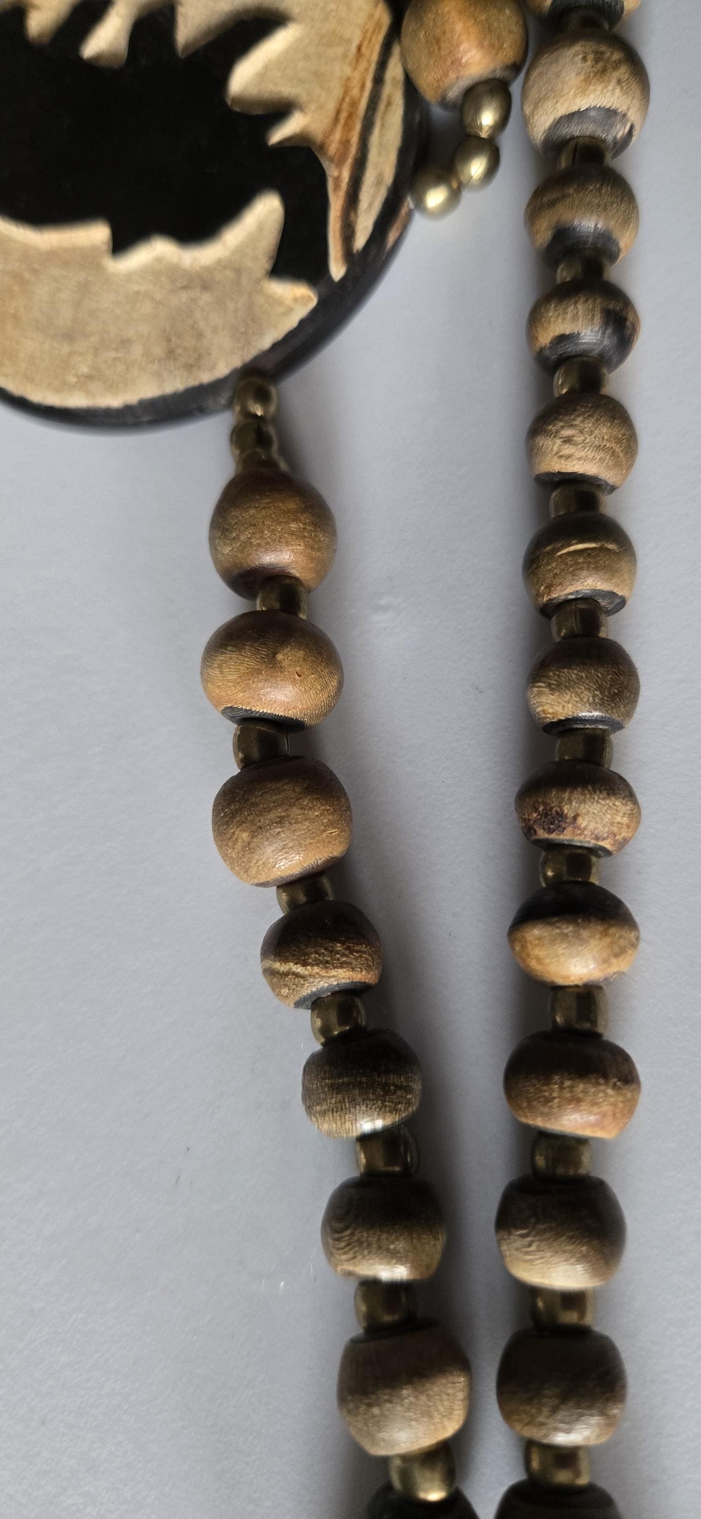 OOAK - Tibetan recycled cattle bone beads pendants elephant design necklace making supplies - MG0020M