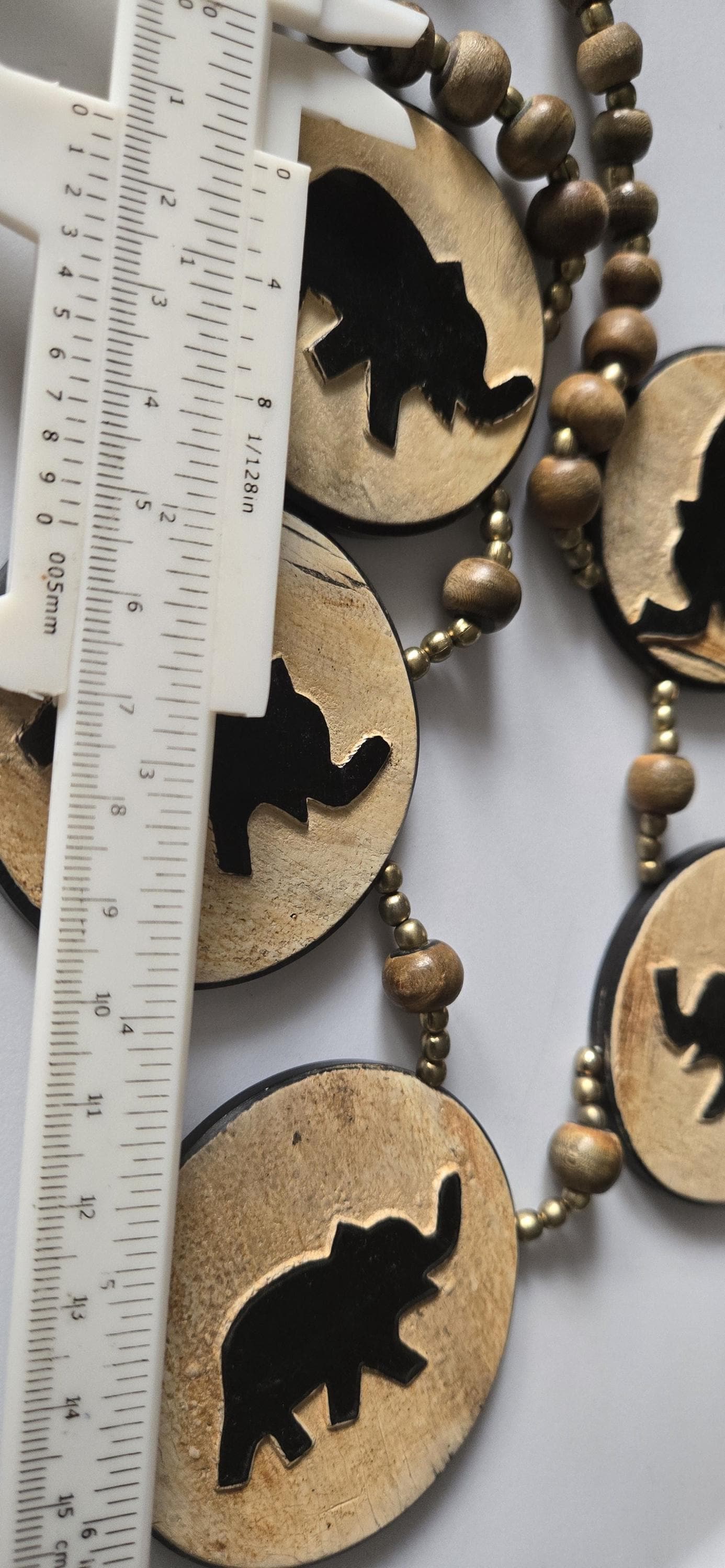 OOAK - Tibetan recycled cattle bone beads pendants elephant design necklace making supplies - MG0020M