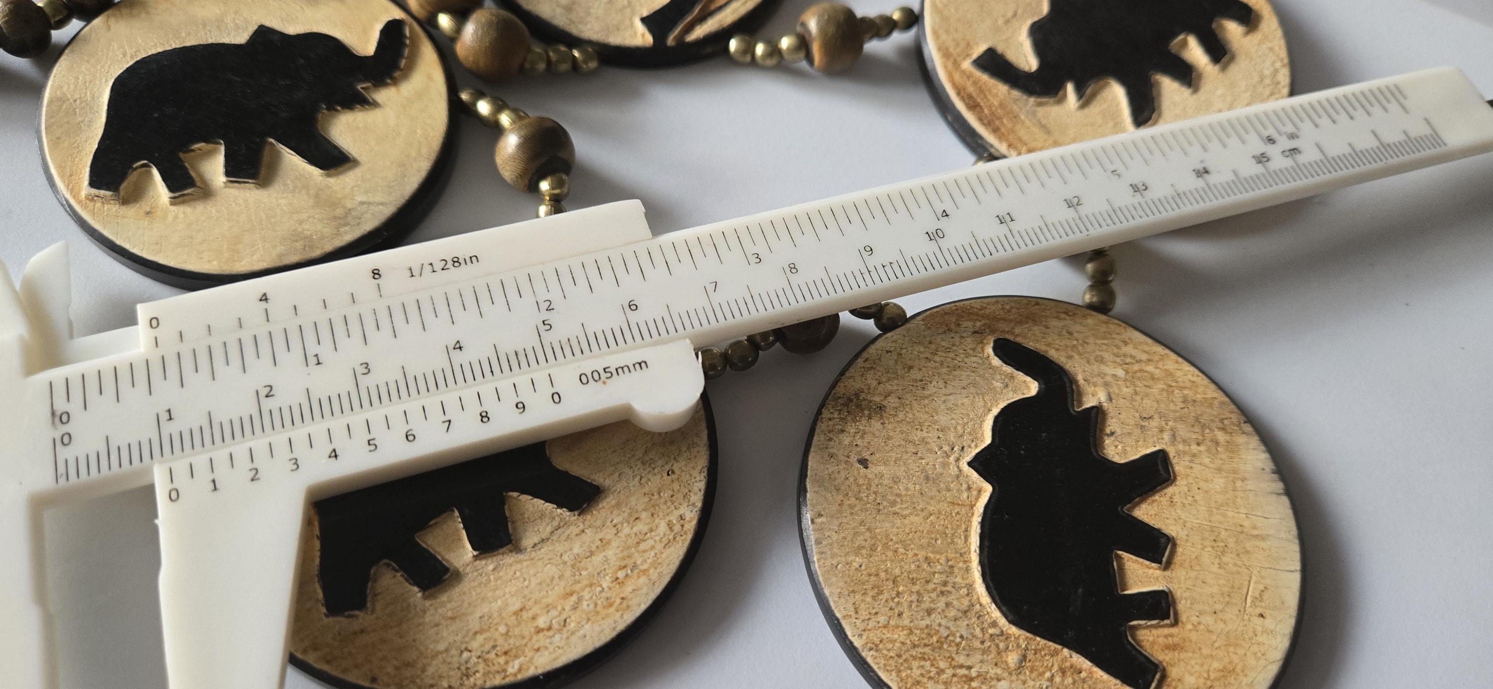 OOAK - Tibetan recycled cattle bone beads pendants elephant design necklace making supplies - MG0020M