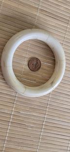 Vintage Recycled cattle Bone Bangle cream color – Handmade Nepal Jewelry, Natural Rustic bangles- MG021H