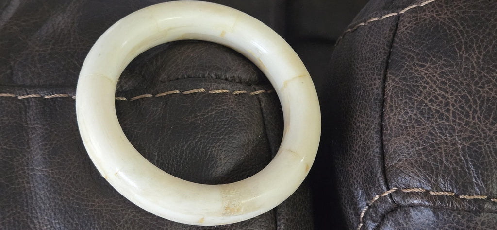 Vintage Recycled cattle Bone Bangle cream color – Handmade Nepal Jewelry, Natural Rustic bangles- MG021H