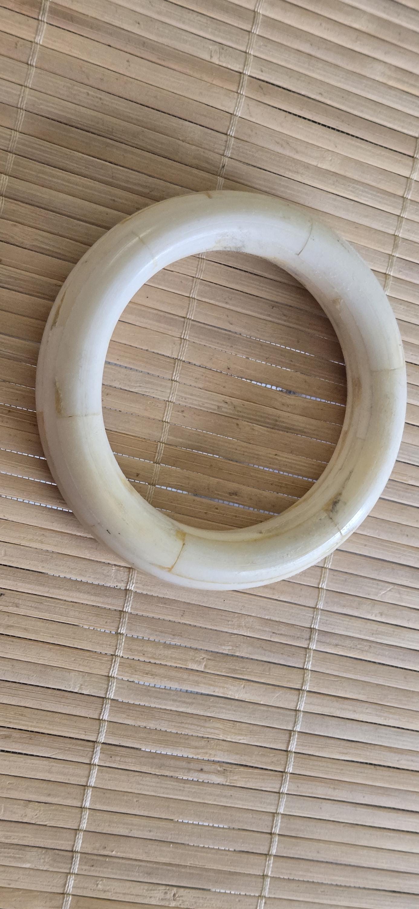 Vintage Recycled cattle Bone Bangle cream color – Handmade Nepal Jewelry, Natural Rustic bangles- MG021H