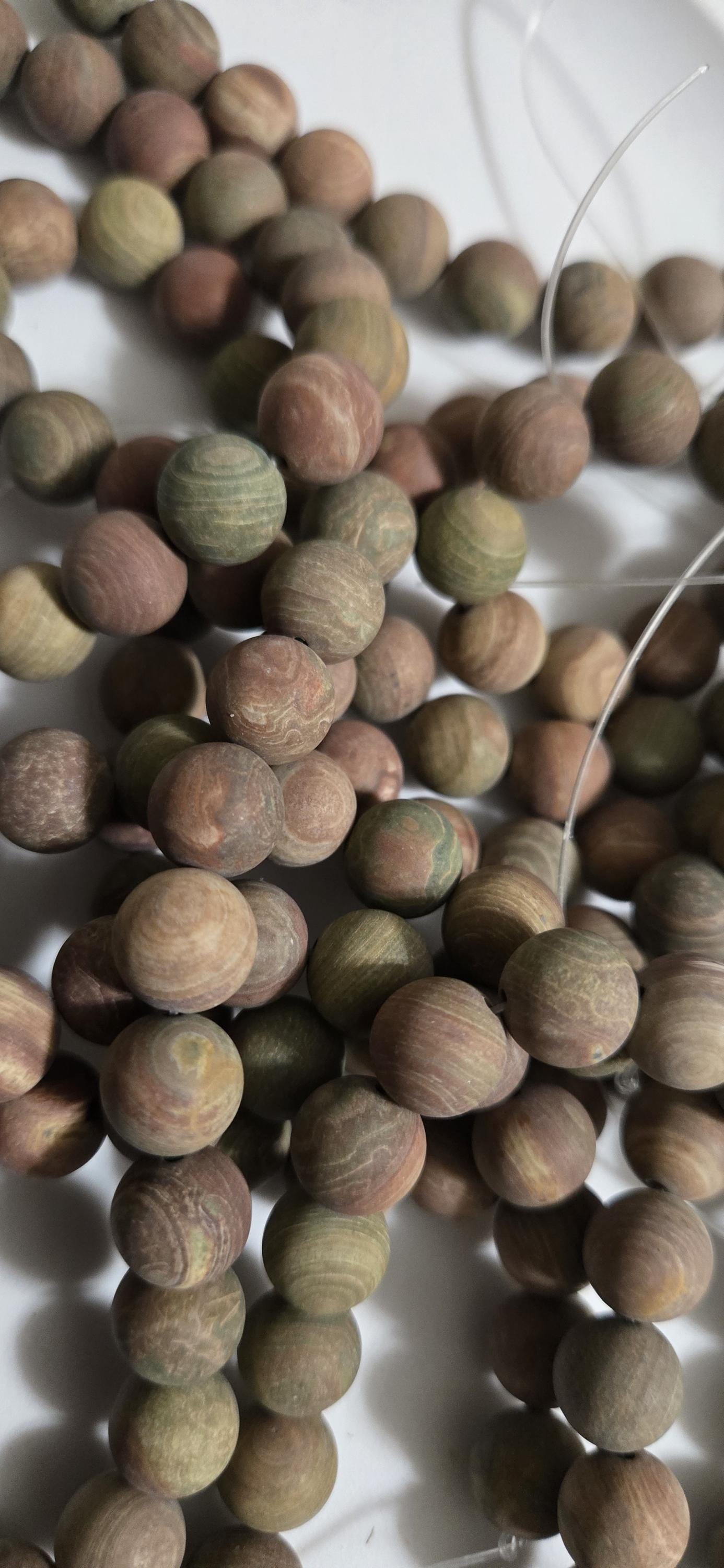 1 strand 35-36 jasper gemstone beads - 10 mm size Earthy rustic brown green tone Jasper round shape gemstone beads - GM413M
