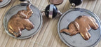 Ethnic copper color and silver color elephant disc beads necklace making supplies - MG0020K