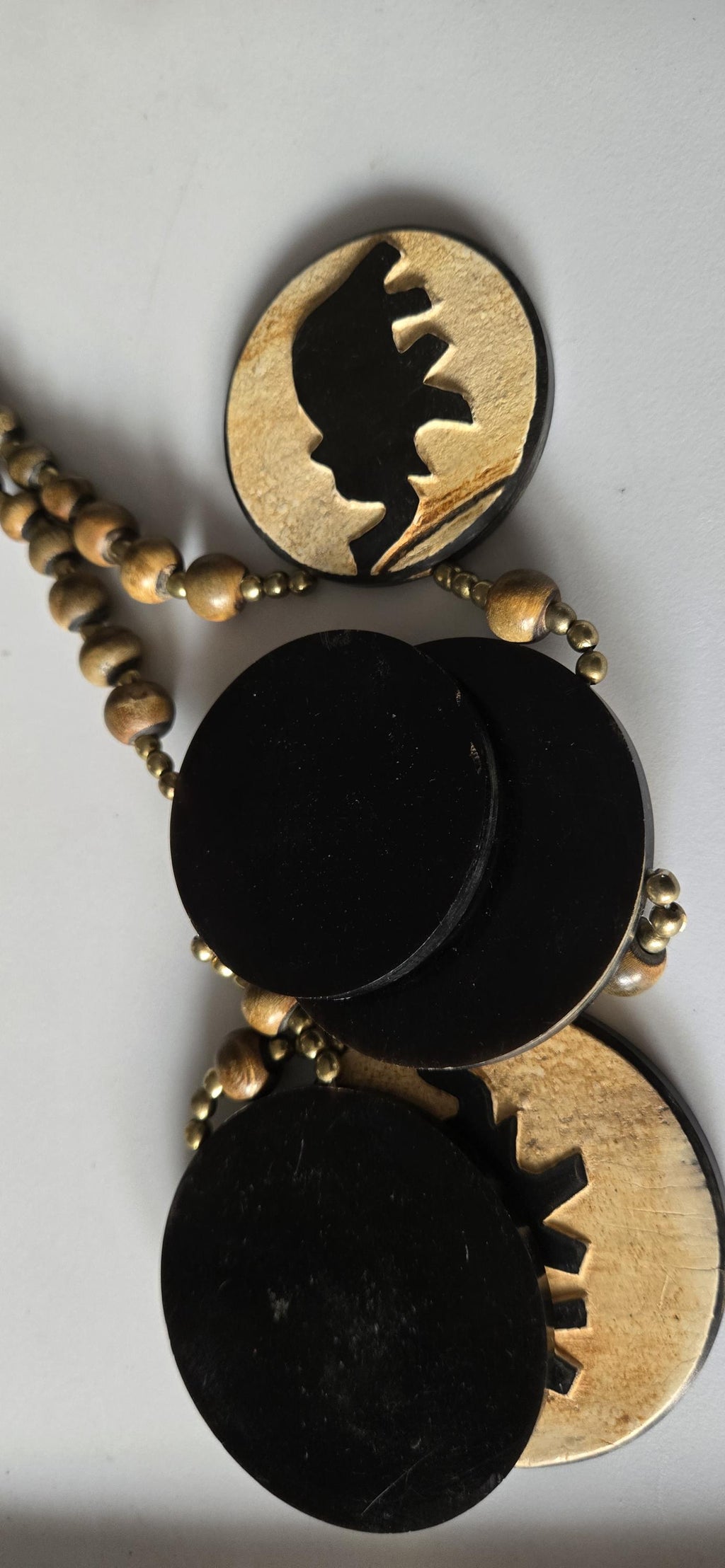 OOAK - Tibetan recycled cattle bone beads pendants elephant design necklace making supplies - MG0020M
