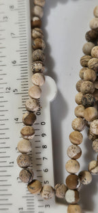 1 Full strand - 4-5 mm size Earthy coffee tone picture Jasper round shape gemstone beads 15 inches - GM412K