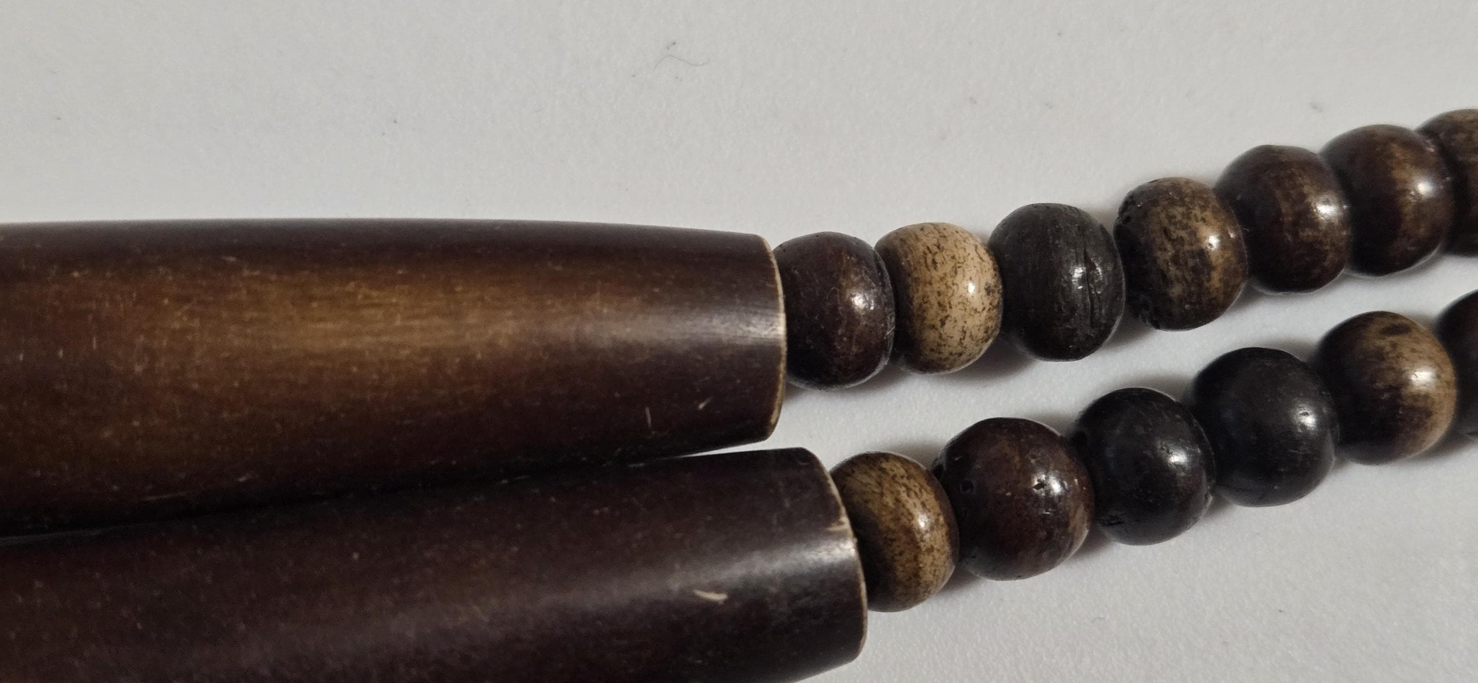 Beads set - Tribal design brown color recycled cattle bone beads brass metal alloy disc beads jewelry making supplies - MG020R