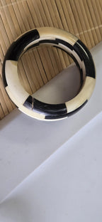 Vintage heavy solid Recycled cattle Bone Bangle cream brown color – Handmade Nepal Jewelry, Natural Rustic bangles- MG021J
