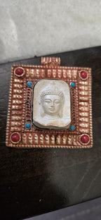 Gorgeous Square shape Buddha pendant with ethnic tibetan filigree design - PM109N