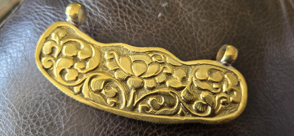 Large Tibetan Nepal Bone Pendant Rabbit Family Carved, Recycled Cattle Bone Jewelry, Double Bail, Lotus Flower Back, Ethnic Pendant PB001L