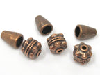 3 Set - Tibetan copper tone 2 hole bead 10 mm size with cone shape column bead mala making - GB021