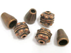 3 Set - Tibetan copper tone 2 hole bead 10 mm size with cone shape column bead mala making - GB021