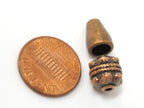 3 Set - Tibetan copper tone 2 hole bead 10 mm size with cone shape column bead mala making - GB021