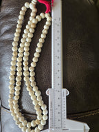 1 strand - Small Ethnic Tibetan Nepal natural conch shell beads carved cut lotus floral shape mala making beads supply -- STR004B