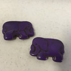 Purple howlite elephant shape bead pendant- 1 bead - GM242K