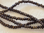 1 Full Strand - Small size 3 mm Deep brass color dark brass tone plated cube metal beads - BD418