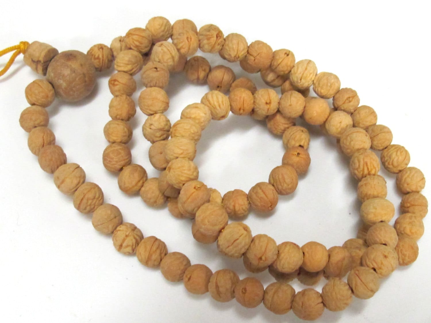 20 beads - Light brown tan color small natural Bodhi seed beads mala from Nepal - ML025