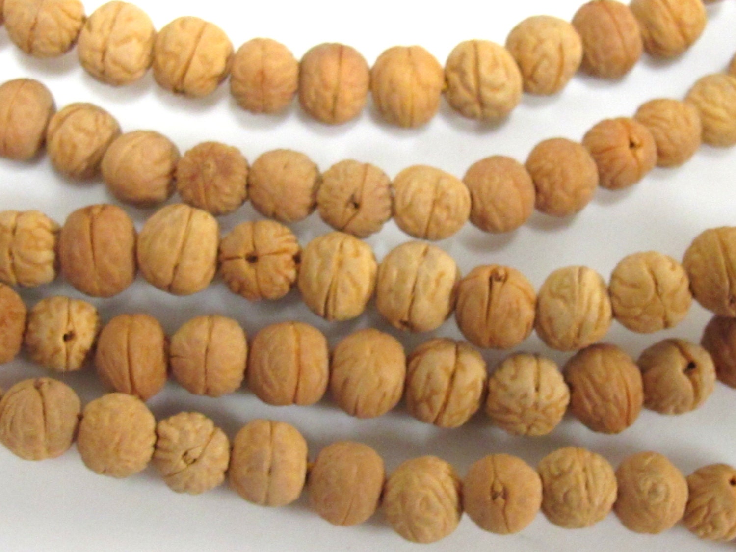 20 beads - Light brown tan color small natural Bodhi seed beads mala from Nepal - ML025