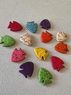 8 beads - Mix colors Fish shape magnesite beads - GM301